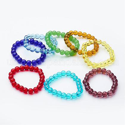 Round Glass Stretch Bracelets US-BJEW-F235-04-1