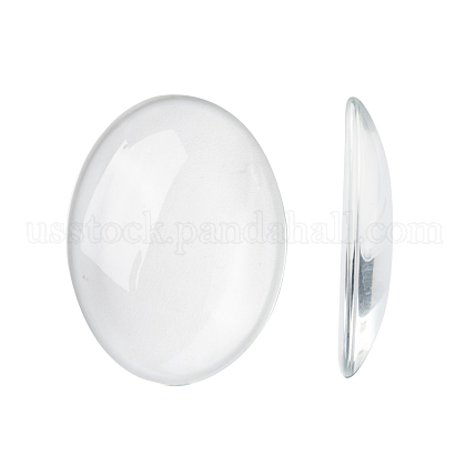 Transparent Oval Glass Cabochons US-GGLA-R022-40x30-1