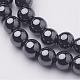6MM Black AAA Grade Round Non-Magnetic Synthetic Hematite Beads Strands US-X-G-H1072-1-1