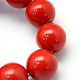 Baking Painted Pearlized Glass Pearl Round Bead Strands US-HY-Q330-8mm-55-3