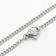 Classic Plain 304 Stainless Steel Mens Womens Curb Link Chain Necklaces US-STAS-O037-114P-1