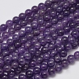 Natural Amethyst Round Bead Strands US-G-M304-18-8mm