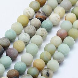 Natural Flower Amazonite Beads Strands US-G-F518-24-8mm