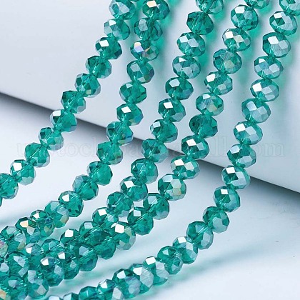 Electroplate Glass Beads Strands US-EGLA-A034-T10mm-B04-1