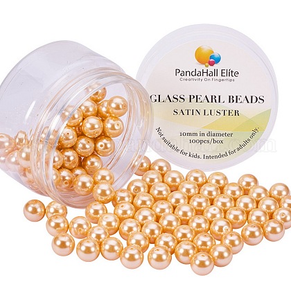 Pearlized Glass Pearl Round Beads US-HY-PH0001-10mm-112N-1