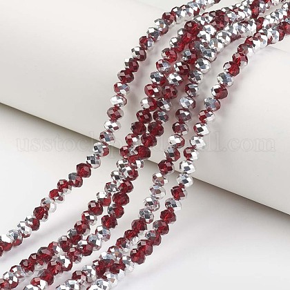 Electroplate Transparent Glass Beads Strands US-EGLA-A034-T10mm-M02-1