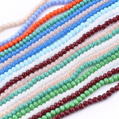 Faceted Rondelle Glass Beads Strands US-GLAA-I033-4mm-M-1