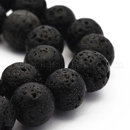 Natural Lava Rock Round Bead Strands US-G-M169-12mm-03-1