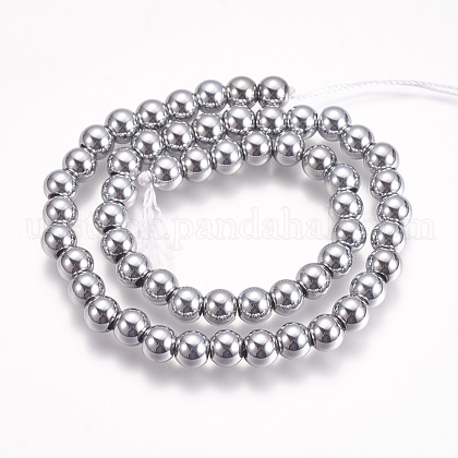 Electroplate Non-magnetic Synthetic Hematite Beads Strands US-G-K239-04A-1