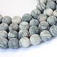 Frosted Natural Black Silk Stone/Netstone Round Bead Strands US-G-E334-8mm-25-1
