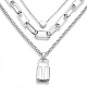 Zinc Alloy 3 Layered Necklaces US-NJEW-N047-004-RS-2