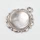 Flower Alloy Pendant Cabochon Settings and Half Round/Dome Clear Glass Cabochons US-DIY-X0221-AS-FF-2