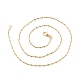 Brass Ball and Column Link Chains Necklace for Women US-NJEW-P265-01A-G-3
