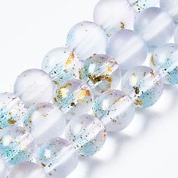 Frosted Spray Painted Glass Beads Strands US-GLAA-N035-03C-C07