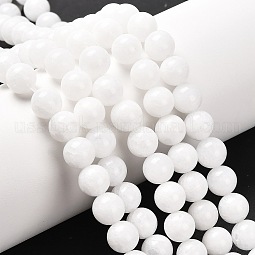 Natural White Jade Beads Strands US-GSR8mmC067
