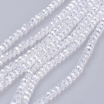 Electroplate Glass Beads Strands US-EGLA-R048-2mm-01-1