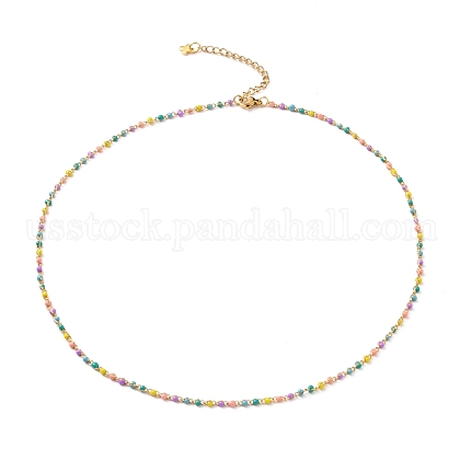 304 Stainless Steel Enamel Twisted Chain Necklaces US-NJEW-JN03154-1