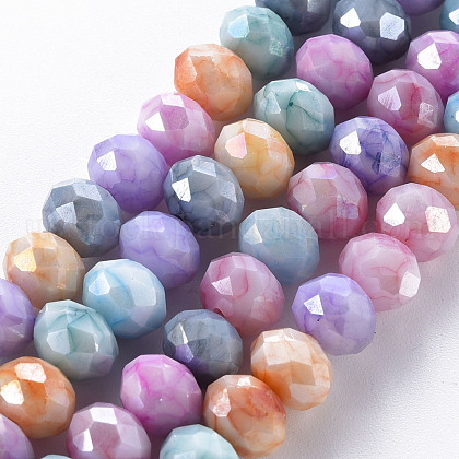 Opaque Baking Painted Glass Beads Strands US-EGLA-N006-010A-B09-1