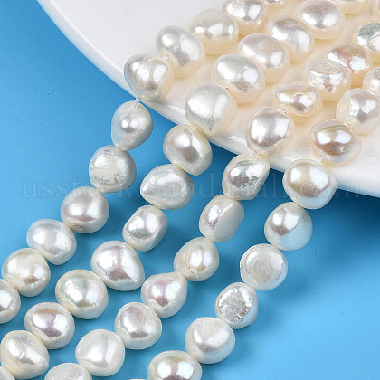 Natural Cultured Freshwater Pearl Beads Strands US-PEAR-N014-08A-1