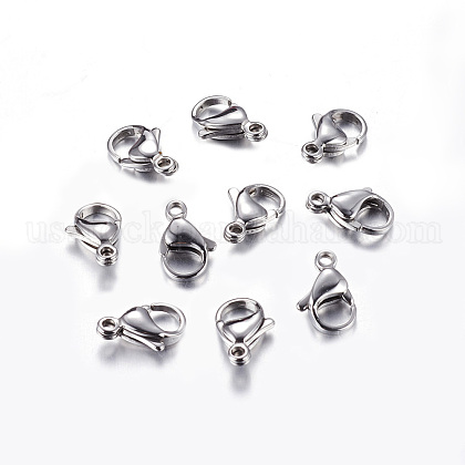 304 Stainless Steel Lobster Claw Clasps US-STAS-R050-13x8mm-1