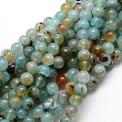 Dyed Natural Agate Round Beads Strands US-G-E321A-10mm-02-1