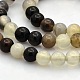 Natural Black Striped Agate/Banded Agate Round Beads Strands US-G-N0120-51-6mm-1