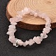 Chip Natural Rose Quartz Beaded Stretch Bracelets US-BJEW-JB02148-01-1