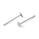 316 Surgical Stainless Steel Flat Round Blank Peg Stud Earring Settings US-STAS-R073-04-2