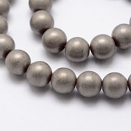 Electroplate Non-magnetic Synthetic Hematite Beads Strands US-G-R363-8mm-03