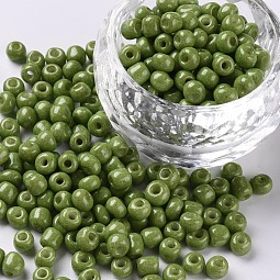 Baking Paint Glass Seed Beads US-SEED-S003-K9