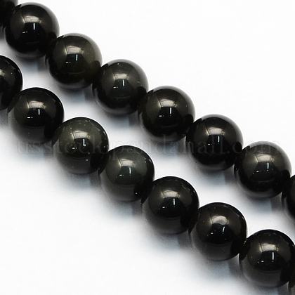 Natural Obsidian Round Beads Strands US-G-S156-10mm-1