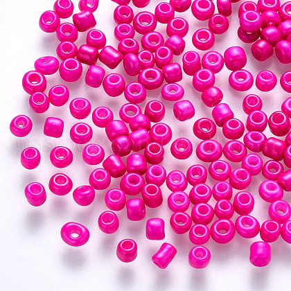 6/0 Baking Paint Glass Round Seed Beads US-SEED-S036-01C-03-1