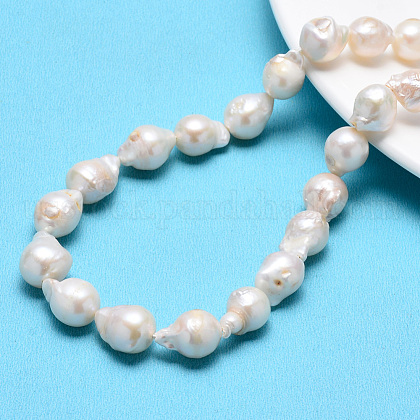 Natural Baroque Pearl Keshi Pearl Beads Strands US-PEAR-S012-66-1
