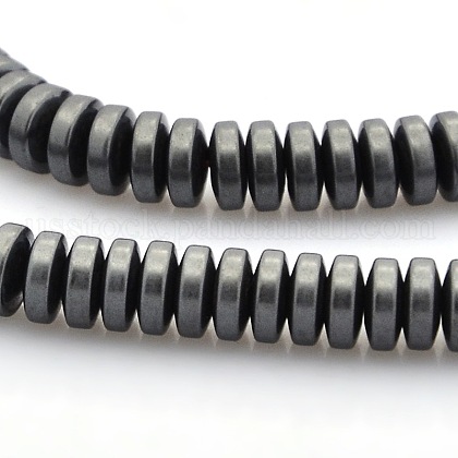 Matte Style Electroplate Non-magnetic Synthetic Hematite Rondelle Beads Strands US-G-M079-03-1