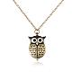 Alloy Cute Open Close Wing Owl Pendant Necklace Quartz Pocket Watch US-WACH-N006-01-2