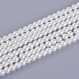 Eco-Friendly Dyed Glass Pearl Round Bead Strands US-HY-A008-6mm-RB001