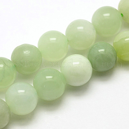 Natural New Jade Stone Round Bead Strands US-G-O039-16-6mm