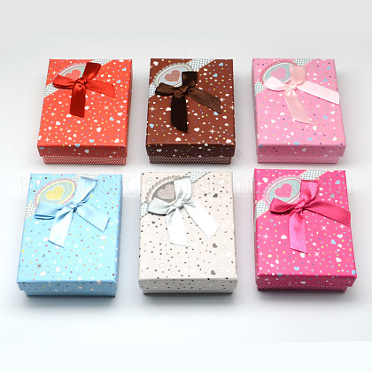 Rectangle with Heart Cardboard Jewelry Boxes US-CBOX-Q034-18-1