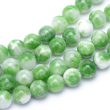 Natural Dyed White Jade Gemstone Bead Strands US-G-R271-6mm-XP01-1