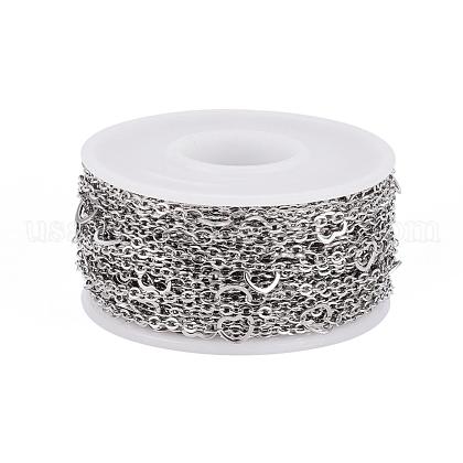 Ss Cable Chain Tarnish Resistant 304 Stainless Steel Cable Chains, with Heart Link ...