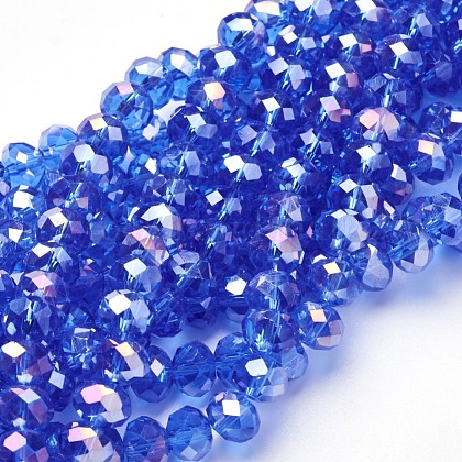Electroplate Glass Beads Strands US-EGLA-D020-8x5mm-79-1