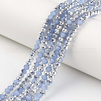Electroplate Glass Beads Strands US-EGLA-A034-J10mm-M07-1