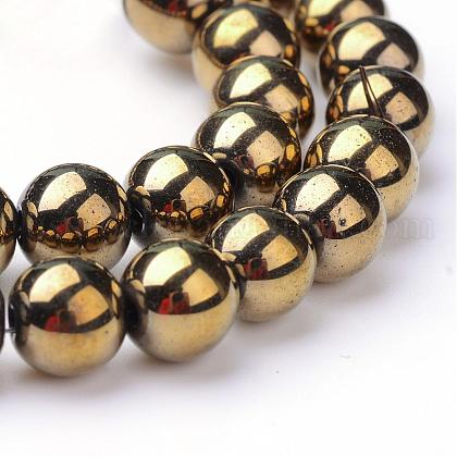 Non-magnetic Synthetic Hematite Beads Strands US-G-S096-6mm-8-1