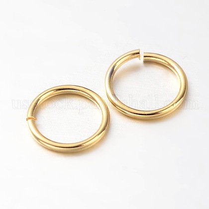 Eco-Friendly PVD Vacuum Plating & Long-Lasting Plated Brass Open Jump Rings&nbsp;US-KK-E663-5mm-G-2