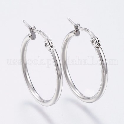 304 Stainless Steel Hoop Earrings US-EJEW-F105-08P-1