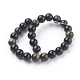 Natural Golden Sheen Obsidian Beads Strands US-G-C076-8mm-5-2
