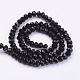 Opaque Solid Color Faceted Glass Beads Strands US-EGLA-J047-6x4mm-07-2