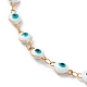 Evil Eye 304 Stainless Steel Enamel Link Chains Bracelets & Necklaces Jewelry Sets US-SJEW-JS01152-3