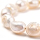 Natural Baroque Pearl Keshi Pearl Beaded Bracelets US-BJEW-JB05317-2