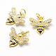 Brass Micro Pave Grade AAA Cubic Zirconia Charms US-ZIRC-P072-02G-NR-1